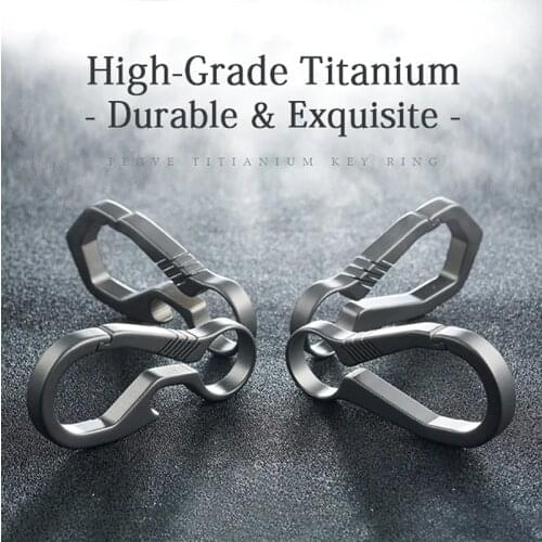 Real Titanium Key Chain Men EDC Lightweight Titanium Keychain Hanging Buckle Key Rings Quickdraw Tool High-Quality Carbine