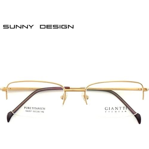 Pure Titanium Mens Simple Half-Frame Myopia Can Be Matched with Presbyopia Photo Frame Ultra Light Non-Allergic Non-Fading