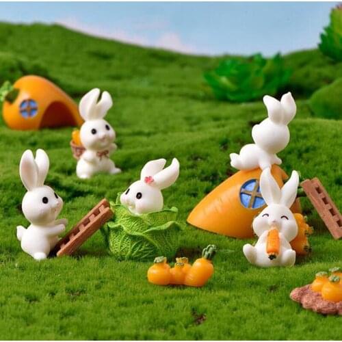 Fairy-Garden-Supplies Puppy Squirrel Decoration Miniatures Animal Model Anime Figurine Gift Mini Flamingo Frog Rabbit