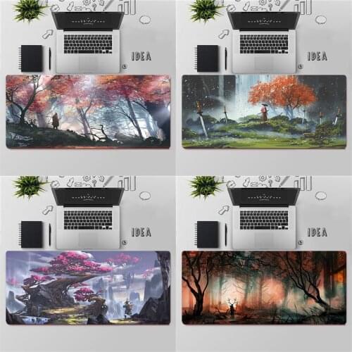 FHNBLJ Japanese samurai Ronin forest landscape Locking Edge Mouse Pad Game Free Shipping Large Mouse Pad Keyboards Mat