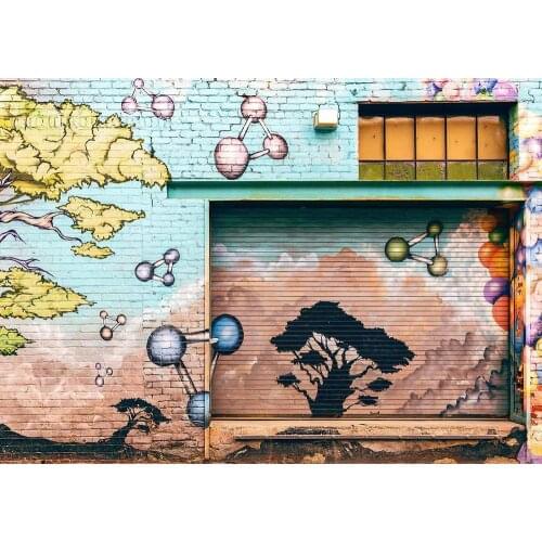 Brick wall cartoon graffiti street culture daily art photography background photography studio photo background