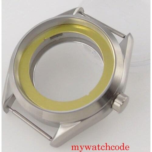 Bliger Brushed 41mm Watch Case For MIYOTA 8215 ETA 2836 NH35 NH36 Automatic Movement Brushed Case Sapphire Crystal