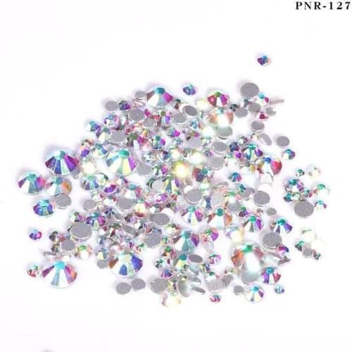 Mix SS3-SS12 Rainbow Chameleon Stones 3D Glass Nail Art Rhinestones AB/Clear Flat Back Crystal Strass Charm Gems DIY Decorations