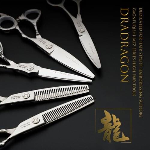 6 Professional Hair Salon Structure Scissors Set Cutting Barber Haircut Thinning Shear Scissors Hairdressing Hair Tools Scissors