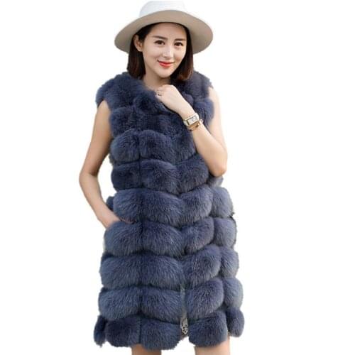 Faux Fur Coat Vest Fake Fox Fur Waistcoat Winter Fashion Womens Patchwork Fur Warm Jacket Sleeveless Casual Slim Outwear L1727