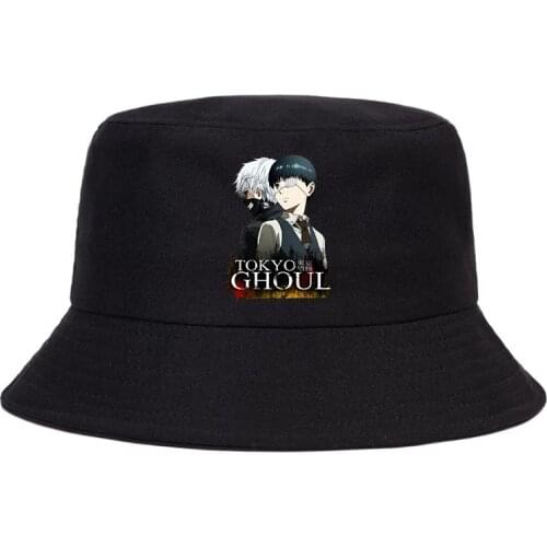 Tokyo Ghoul Japanese Anime hat Kaneki Ken Eyes Women Men Panama Bucket Cap The Design Flat Visor Harajuku Fisherman Hat
