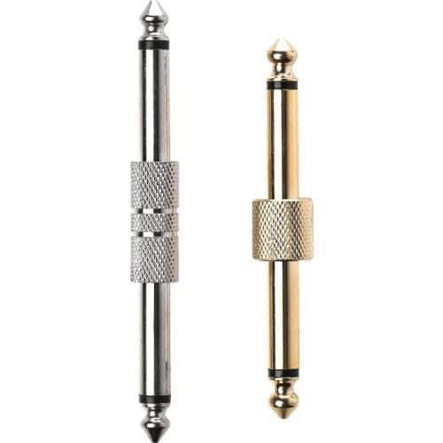 1/4" 6.35mm MONO Jack Male To Male Coupler Plug Adapter For Guitar Effects Pedal 2 Type High Quality