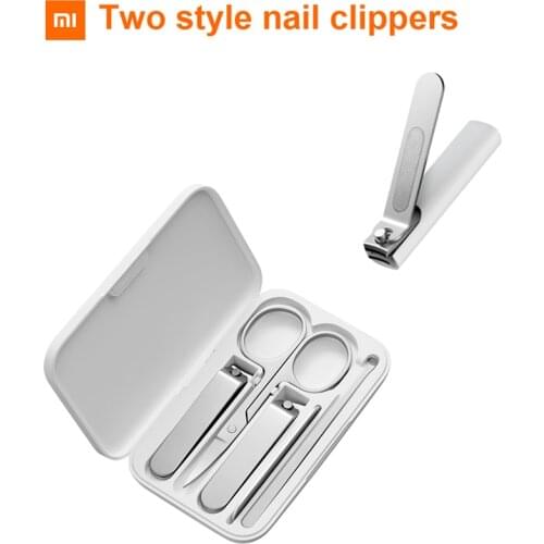 100%Xiaomi Mijia Splashproof / Five-piece Set Stainless Steel Nail Clippers Set Trimmer Pedicure Care Clippers Earpick Nail File