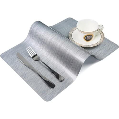 PVC Plastic Cement Thicken Placemat European Simple Style Waterproof Slip-Resistant heat-insulated Table Mat Kitchen Accessories