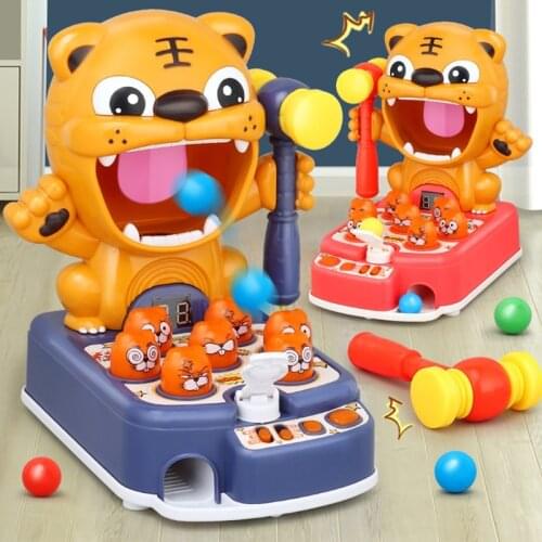 Kid Children Educational Toys Interactive Early Learning Pounding Puzzle Parent-child Game Cute Tiger Hammering Hamster Dropship