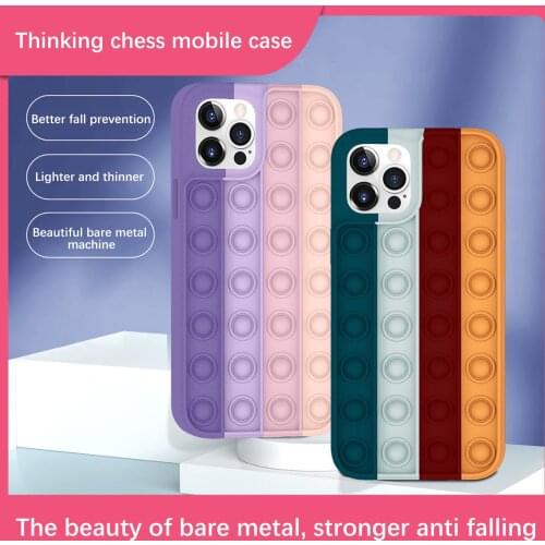 Relive Stress Fidget Push It Bubble Soft Silicone Decompression Mobile Phone Case Cover For iPhone11Pro 5.8in Accessories#p3