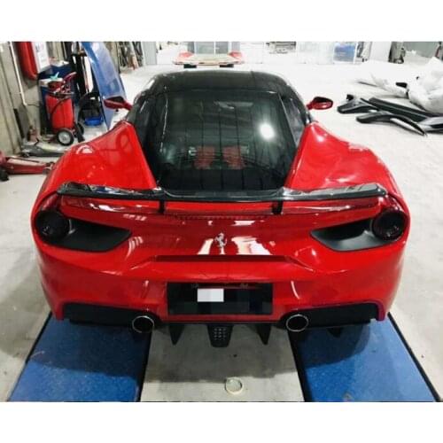 High Quality REAL CARBON FIBER REAR WING TRUNK LIP TAIL SPOILER FOR Ferrari 488 GTB 2015 2016 2017 2018 2019 2020
