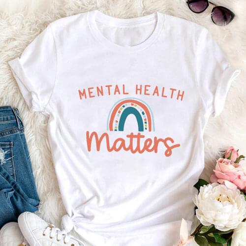 Mental Health Matters Color Print 100%Cotton Women Tshirt Unisex Summer Casual Short Sleeve Top Mental Health Awareness Shirts