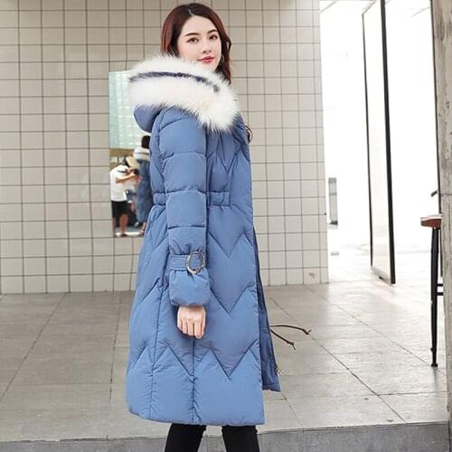 Autumn Winter Padded Warm Women Parkas Cotton Coat Large Size 3XL Female Hooded Fur Collar Jacket Slim