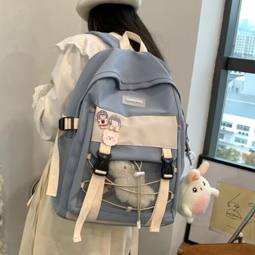 Harajuku Ins Women Backpack Female Large Capcity Kawaii School Bag for Teenage Girls Waterproof 15.6inch Laptop Travel Backpacks