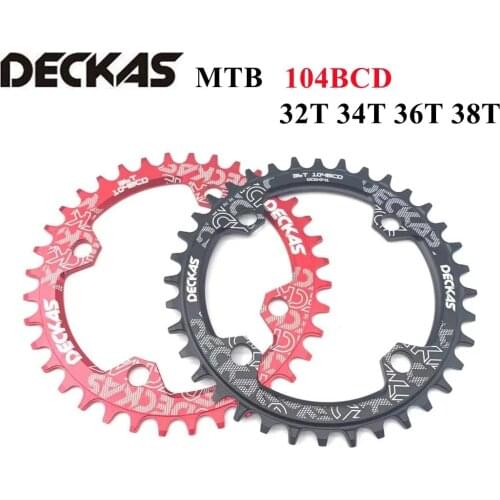 DECKAS 32/34/36/38T Suitable 9 /10 / 11S Mountain Bicycle Crank Chainwheel Aluminum Bcd104 Chainring for shimano M615 crankset
