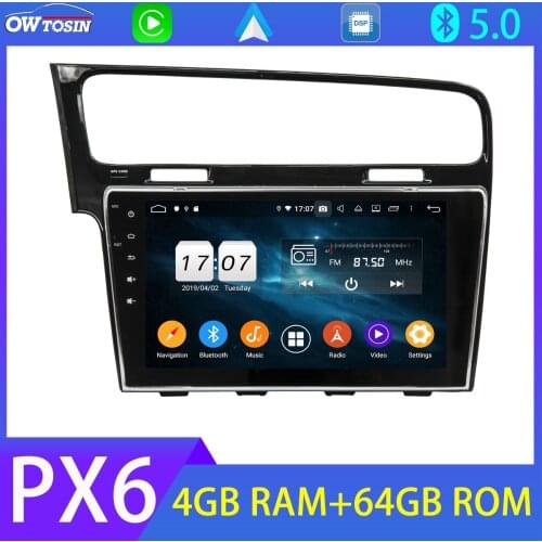 10.1'' PX6 4G+64G Car Multimedia Player For VW Volkswagen Golf 7 2013-2019 GPS Navi Carplay Bluetooth 5.0 Tethering 4G LTE Radio