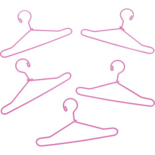 5pcs 40mm/65mm Mini Dollhouse Miniature Hangers Clothes Doll Wardrobe Accessory for 1/6 1/12 Doll House