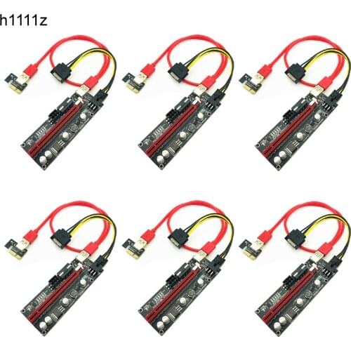 6PCS PCIE Riser 009S Plus Video Card Extension Cable Adapter PCI Express Riser VER009S PCI-E X16 Riser Card for BTC Miner Mining