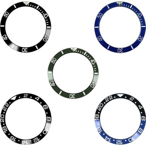 Black/White/Grey/Green Watches Replace Accessories 38mm Watch Face Ceramic Bezel Insert For 40mm Submariner Automatic Mens