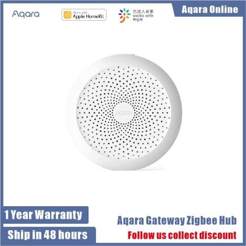Original Aqara Wireless Smart Gateway Hub Light Zigbee Connect with Alarm System Remote Monitor Control Works with IOS HomeKit