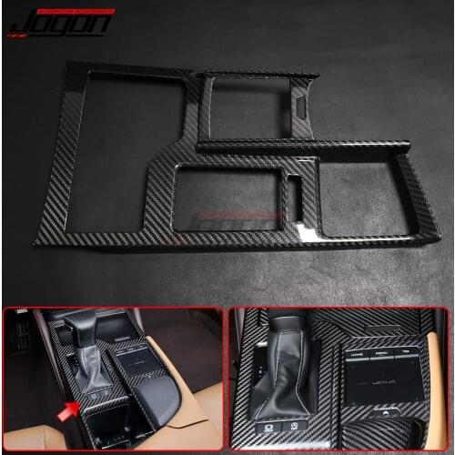 For Lexus ES ES300 ES350 XZ10 2018 2019 2020 Real Carbon Fiber Car Central Console Gear Shift Panel Cover Water Cup Holder Trim