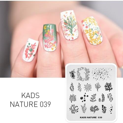 Nail Art Stamping Plates Nature 039 Image Stamp Template Kinds of Leaves Design Nail Stamp Stencil Tool for Nail DIY Polish