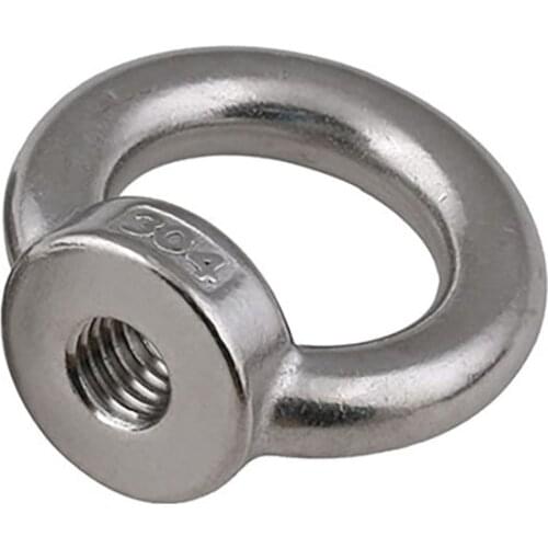 A2 Stainless Steel Loop Hole Female Thread Round Ring Lifting Eye Nut M3 4 5 6 8 10 12 14 16 18 20 M24