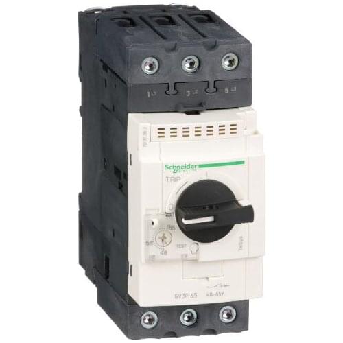 GV3-P65 GV3P65 Motor circuit breaker, TeSys GV3, 3P, 48-65 A, thermal magnetic, EverLink terminals