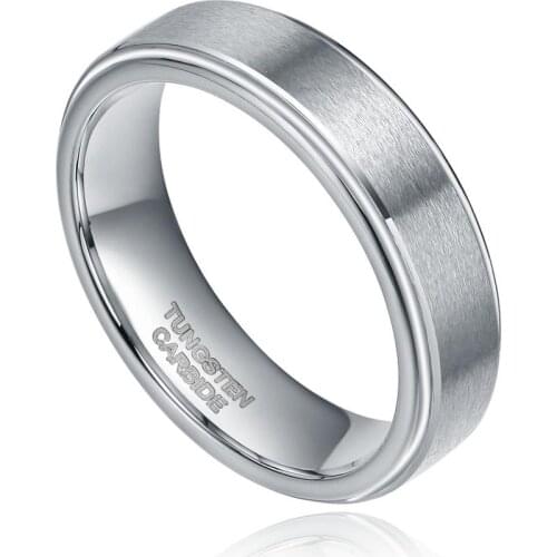 Somen 6mm Ring Silver Color Brush Tungsten Carbide Wedding Ring Women Male Fashion Jewelry bulgaria anel masculino Prata