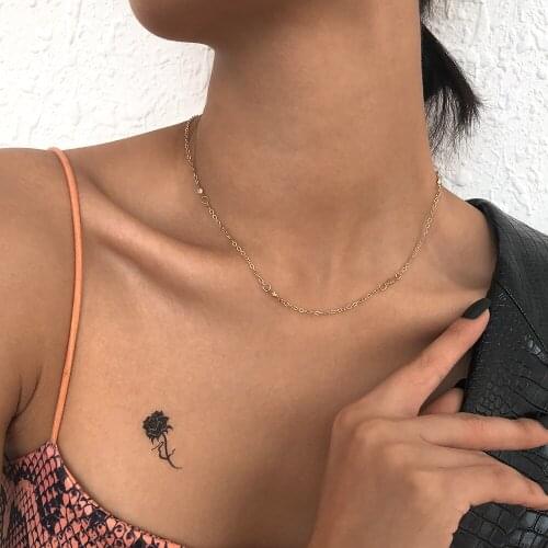 Lalynnly Female Fashionable Simple Thin Clavicle Chain Necklace Rhinestone Necklace Wholesale For Women 2021 New Trend N9197