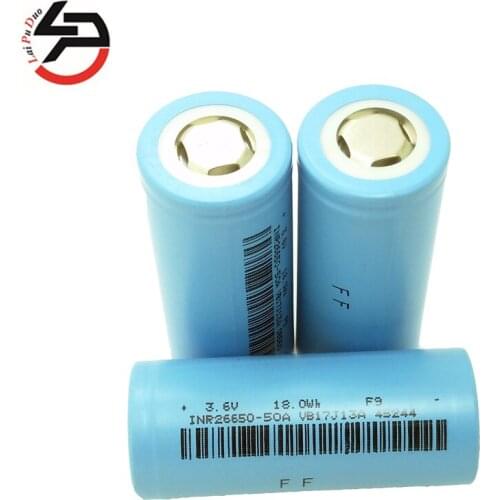Laipuduo 100% Brand New Rechargeable Battery for Flashlight 20A 26650 5000mah 26650-50A Li-ion 3.6v