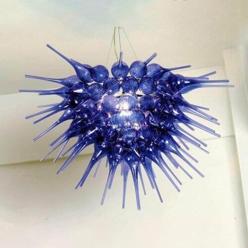 Blue Starburst Hand Blown Glass Chandelier Pendant Light 70 by 60 CM