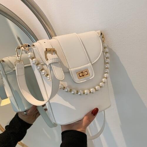 Beibao pearl chain small bag womens summer 2021 new fashion Lingge Single Shoulder Messenger Bag