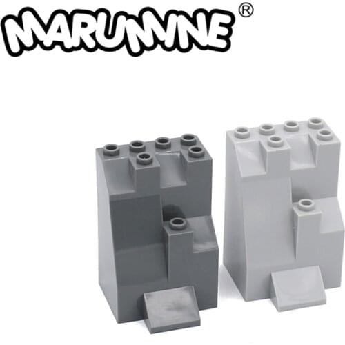 MARUMINE MOC Building Blocks Accessories Rock Panel 4x4x5 Mountain Hill Stone Bricks Prefabricated Modeling Compatible Parts