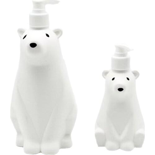 Cute Polar Bear White Storage Bottle Kitchen Hand Sanitizer Bathroom Shampoo Lotion Pressing Bottle
