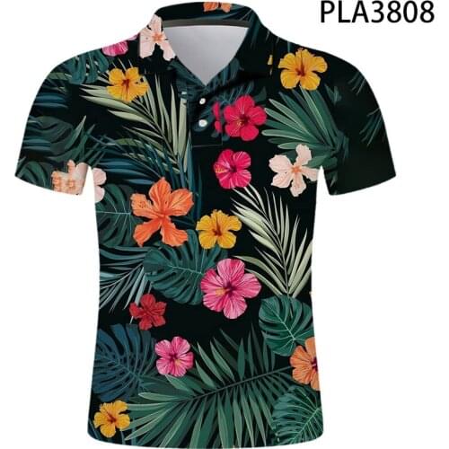 Ropa De Hombre Summer Short Sleeve Polo Homme Flower Streetwear Men 3D Printed Polo Shirt Fashion Casual Harajuku Cool Tops