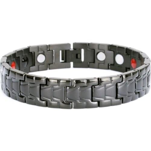 New Magnetic Health Energy Bracelet For Men Black Arthritis Bio Magnet Therapy Stainless Steel Bracelets Bangle Men Jewelry