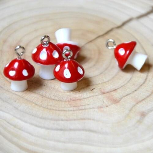BULK 30 Mushroom Pendant Charms DIY Jewelry Cute Decoden Mushroom Cabochon Accessories Resin Psychedelic Charm Mushroom XW93F-D3