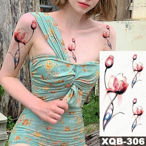 Waterproof Temporary Tattoo Sticker Lotus Bird Wings Flower Flash Tattoos Unicorn Catcher Body Art Arm Makeup Fake Tatoo