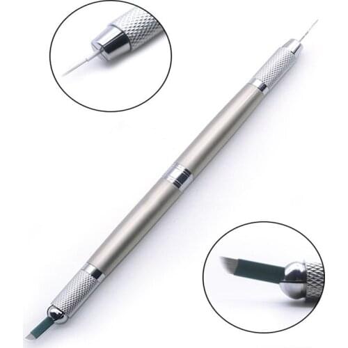 Professional Tebori Microblading pen for permanent makeup machine Silver Manual eyebrow pen 3 in 1 usage