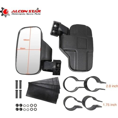 Alconstar-2pcs 7" UTV Rearview Side adjustable double buckle offroad motorcycle rearview mirror For Polaris Ranger RZR Yamaha