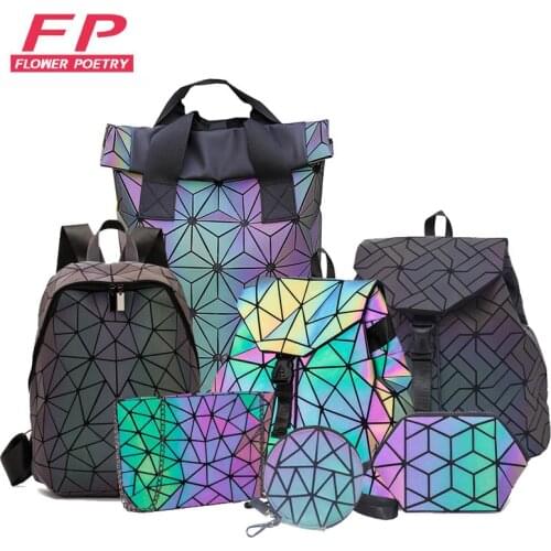Luxury Backpack Women Bags Designer Geometric Luminous Backpacks For Women School Bags For Girls Rucksack Shoulder Backpack 2020