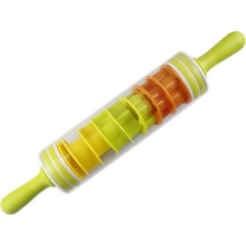 Fondant cake decorating set biscuit cookie baking kitchen tools rolling pin with 9pcs cutters