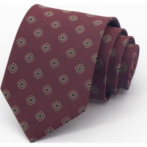 High Quality Wine Red 8CM Tie for Men Business Formal Office Gentleman Necktie Fashion Cravate With Gift Box