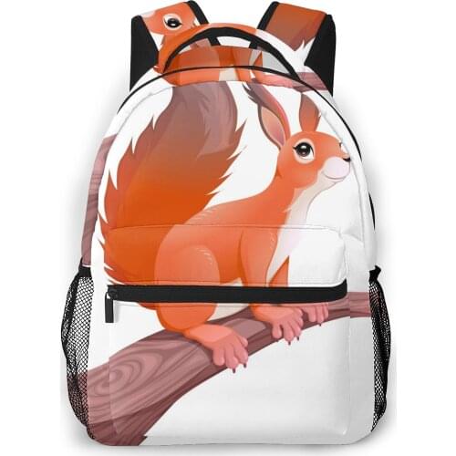 Backpack Women Shoulder Bag For Teenage Girls Squirrel On Branch Bagpack Female Ladies School Backpack