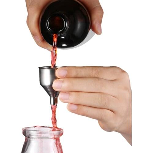 1/3Pcs Mini Stainless Steel Bar Wine Flask Funnel Small Mouth Funnels For Filling Hip Flask Beer Canning Liquid Tools Handle