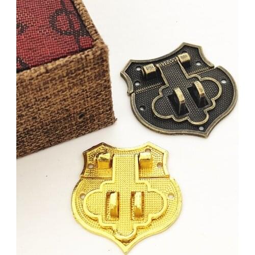 1PCS Retro Latch Clasp Heart Buckle for Jewelry Box Suitcase Antique Wooden Wine Box Antique Padlock Furniture Hardware