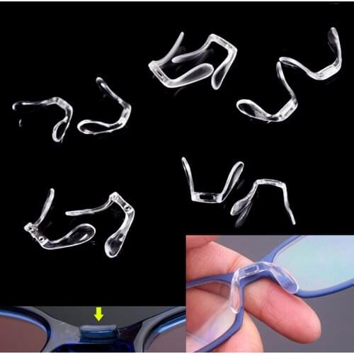 2pcs Pvc Plastic Anti-Slip Stick On Nose Pads Eyeglass Sunglasses Eye Glasses