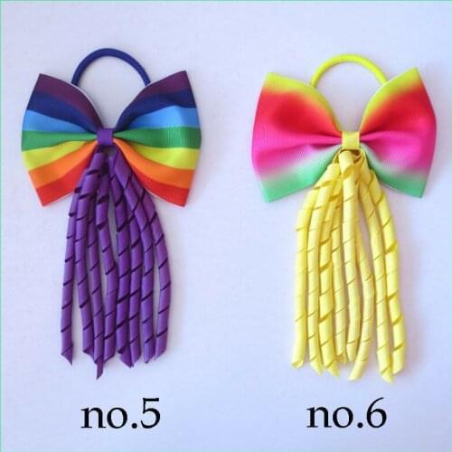 20 Girl 4.5" Bowknot Corker Ponytail Elastic Bow Zebra Leopard Mermaid Unicorn